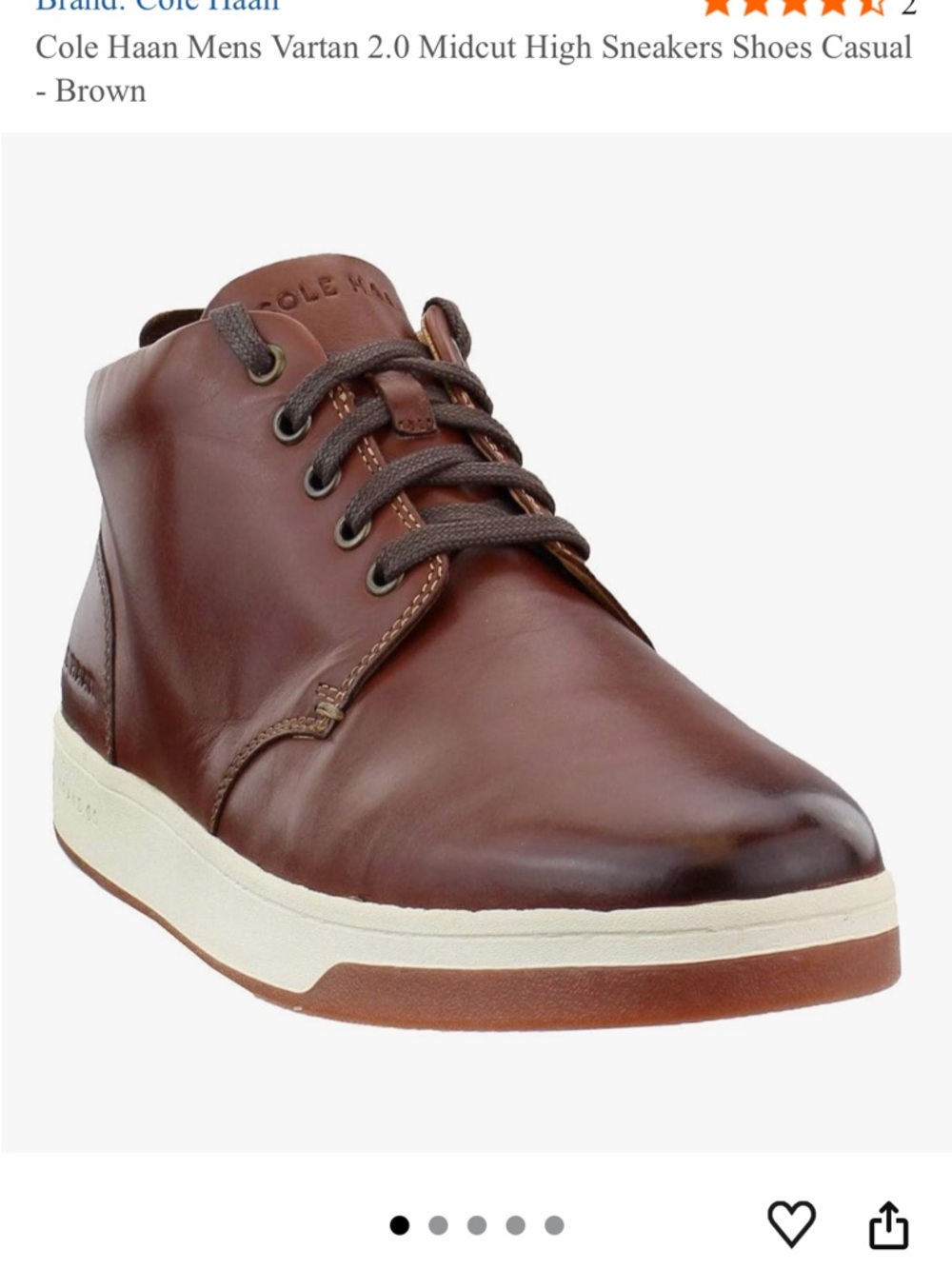 Cole Haan Brown Leather Chukka Boot with Cream Midsole